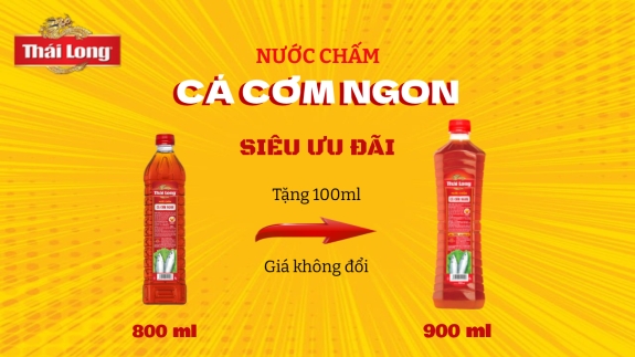 ƯU ĐÃI ĐẶC BIỆT: NƯỚC CHẤM CÁ CƠM NGON 900ML - TẶNG 100ML GIÁ KHÔNG ĐỔI