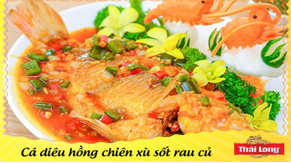 CÁ DIÊU HỒNG CHIÊN SỐT RAU CỦ - ĂN LÀ NGHIỀN